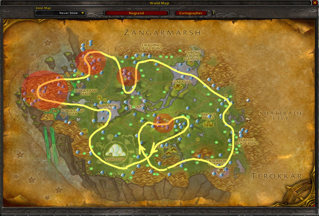 Nagrand mining guide's map