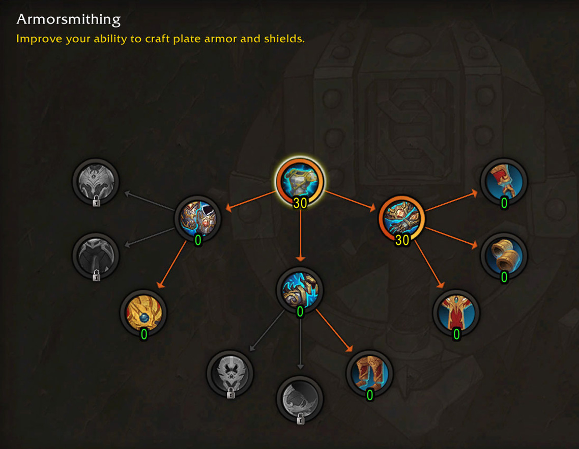 Midnight Blacksmithing Armorsmithing specialization tree 0-60 points