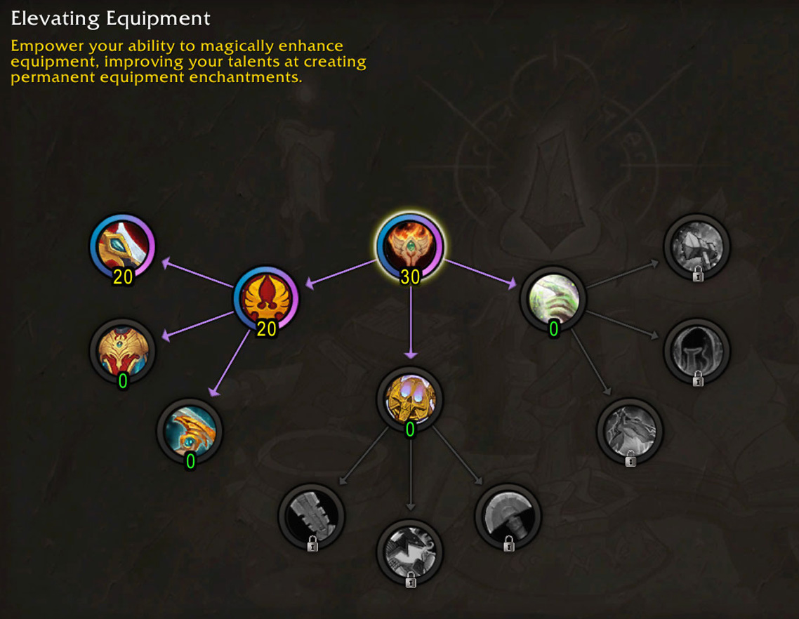 Enchanting selling enchants Gold Quality specialization path