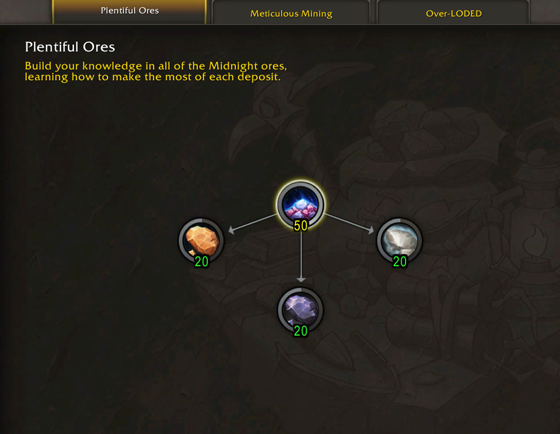 Mining ore-specific nodes filled out in Plentiful Ores