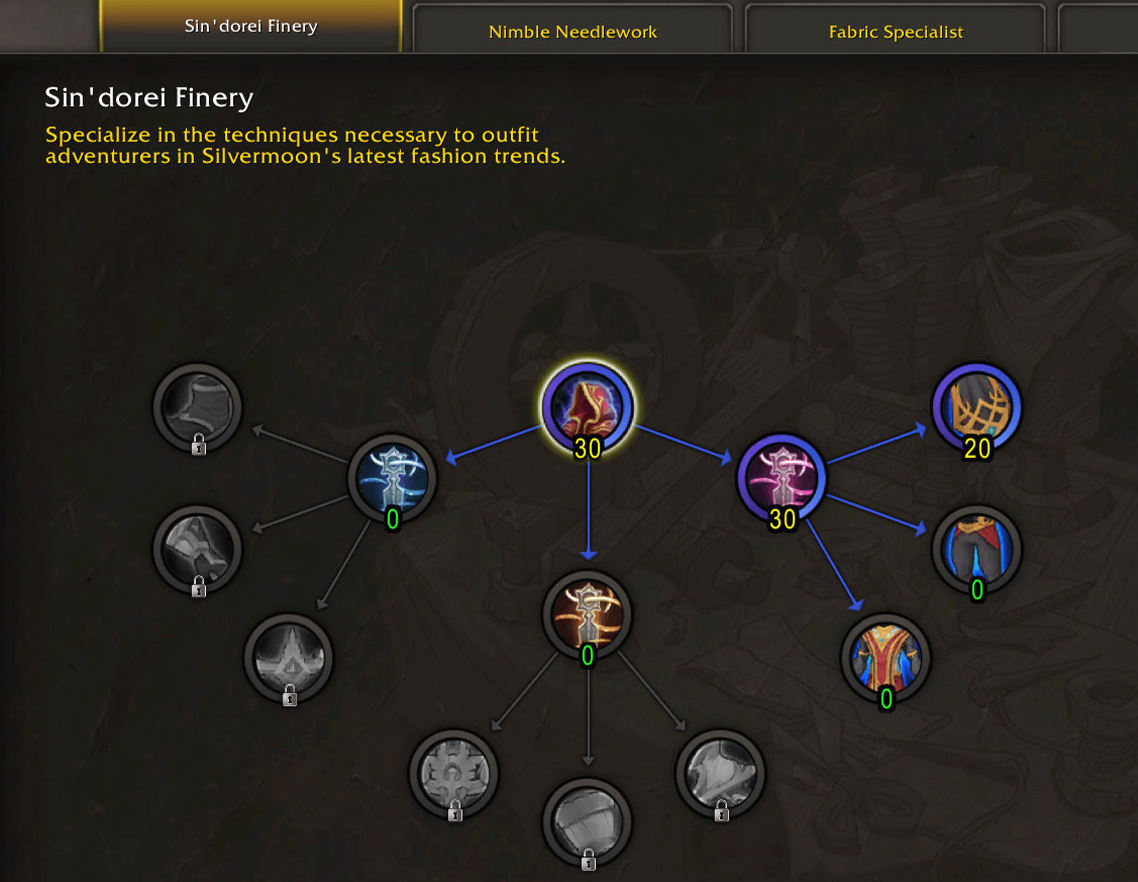 Tailoring armor crafting skill path for Gold Quality without concentration